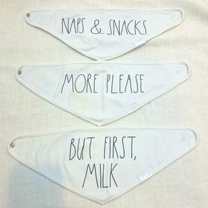 Rae Dunn 3 PC baby bibs preloved 💕